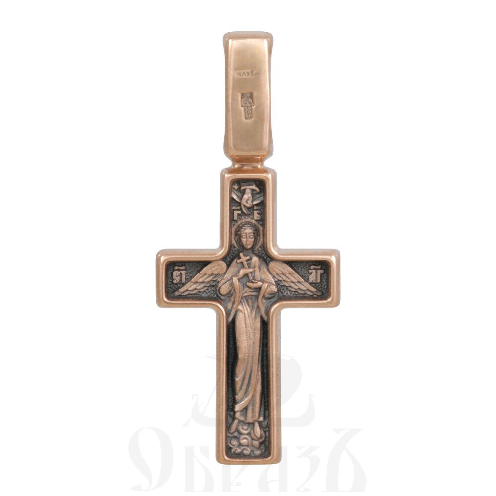 крест «распятие. ангел хранитель», золото 585 проба красное (арт. 201.470-1)