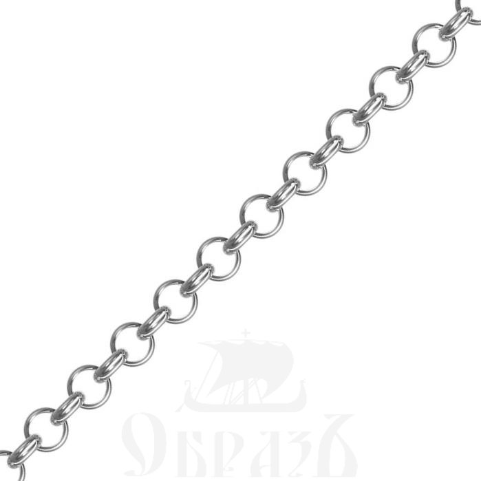 цепь плетение "тонда" (chopard, шопард) серебро 925 пробы с родиевым покрытием (арт. нц 22-277-3 d0,50)