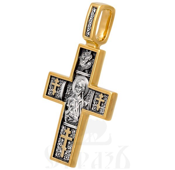 крест «господь вседержитель. св. мученик трифон», серебро 925 проба с золочением (арт. 101.087)