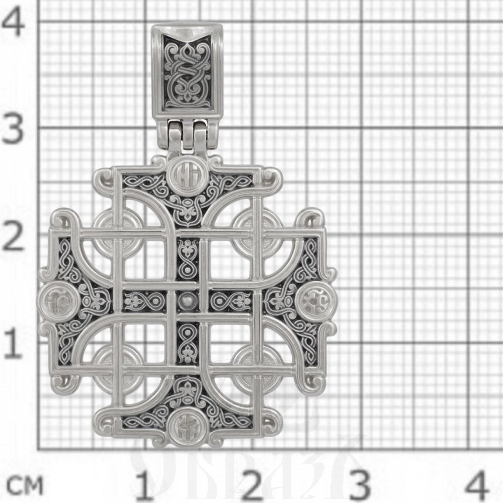 крест «константинов крест», золото 585 пробы белое (арт. 201.266-3)