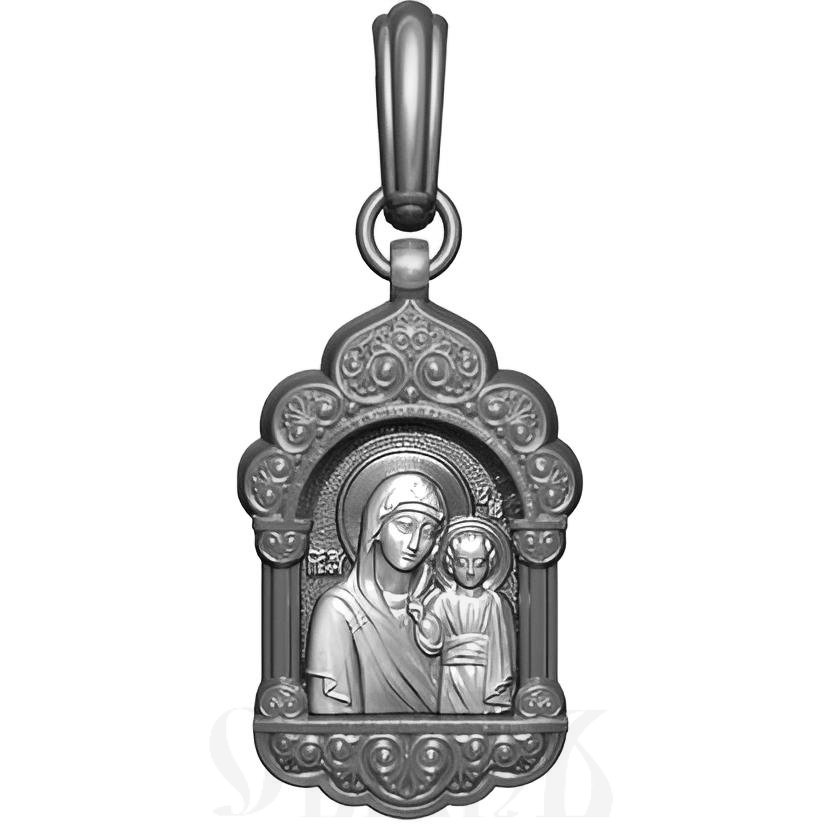 нательная икона божия матерь казанская, серебро 925 проба с родированием (арт. 18.005р)